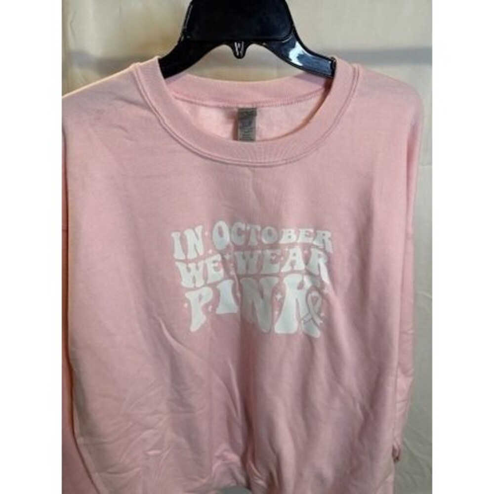 Pink “In October We Wear Pink” Crewneck Sweatshirt – Size L